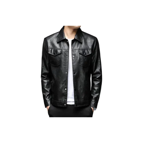 TAIZILONG Черные Мужские Кожаные Куртки