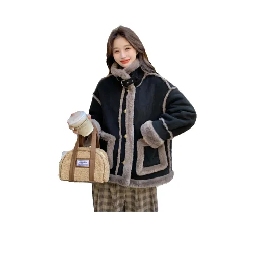 LANGQING Черный С подарками Wangqing Бренд Наклеенный Женские Пуховики