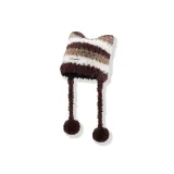 Кофейный, многоцветные полосы, сумка с шляпой