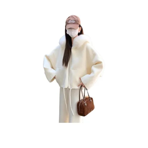 LANGQING Белый С подарками Wangqing Бренд Наклеенный Женское пальто