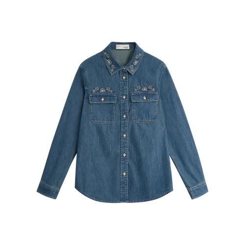 Inman Джинсовый Синий Женская Рубашка