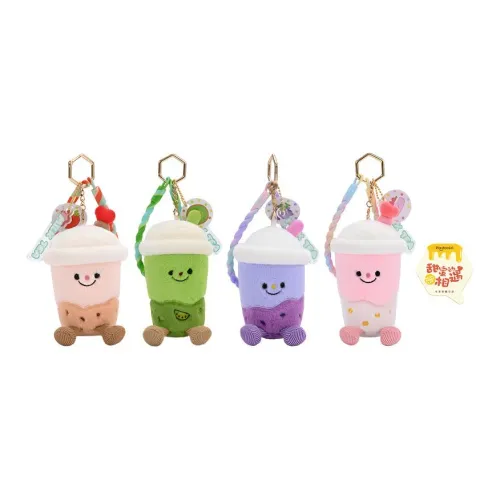 POTDEMIEL Milk Tea Series Клубничный Boba Succulent Виноградный Плюшевый Брелок Длина Тела 12,5 см 12,8 см 13,7 см 14,5 см