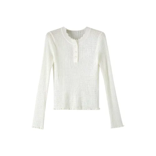 Late White Экрю Женская Трикотажная