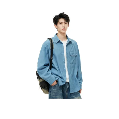 IZZUE Синий Унисекс Рубашки