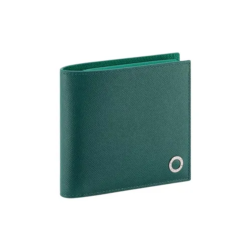 BVLGARI Мужской кошелек из телячьей кожи мужской с изумрудом