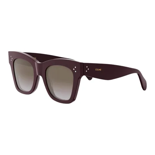 CELINE Ацетат Нерегулярная форма Солнцезащитные очки Женские Коричневый