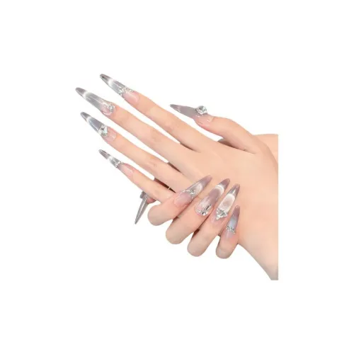 XIAMEIYU Фиолетовый Нефритовый Wa Звездный свет Кошачий глаз False Nail Острый Тип Фиолетовый Размытый Coquette 35 мм