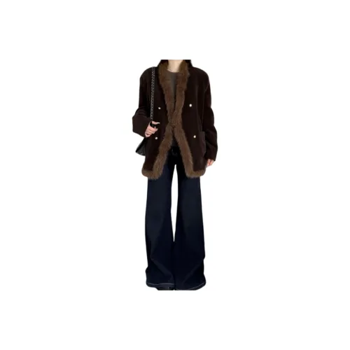 MORii Пальто Подарочный набор Остров Store MORii Значок Женские Бархатные куртки