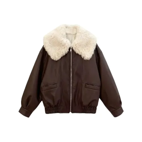 AINUOERMY Кожа Куртка Женская