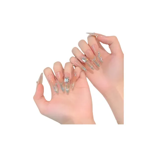 SHAQINUO False Nail Острый Тип Золотой Смузи Кокетка