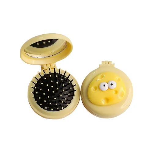 Kemaid Cute Cartoon Сыры Интегрированный Складной Портативный Воздушная камера Зеркальце Расческа Массаж Расческа Выпрямляющий Процветание