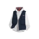 Темно-синий синий жилет + белый флисовый свитшот