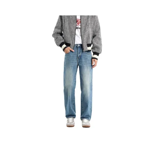 ENTONG Нежно-голубые унисекс джинсы