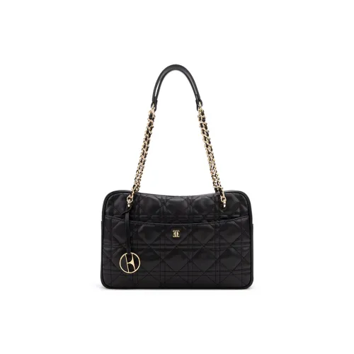 ELLE Коровья кожа Сумка через плечо Стандартная Женская Черная Серая