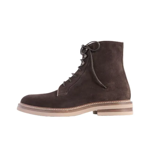 BRUNELLO CUCINELLI Ботильоны Мужские Темно-Коричневый