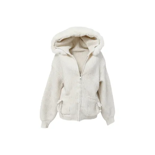 QIAOMONVHAI Экрю Женская Трикотажная