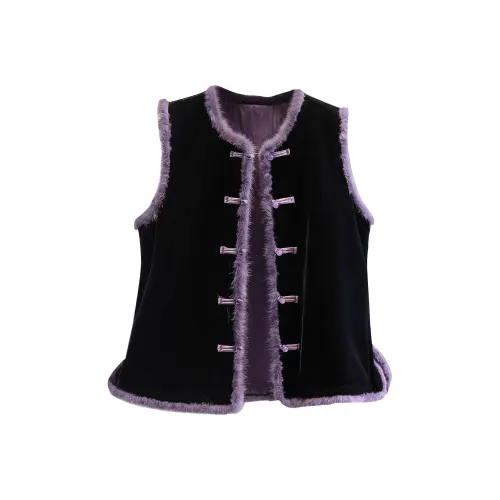 Cypress House Черный Фиолетовый Женские Жилеты