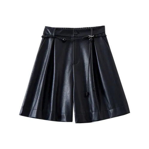 OUNIXUE Черные Повседневные Шорты для Женщин