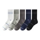 [5 пар] Белый + Светло-серый + Темно-серый + Темно-синий + Черный
