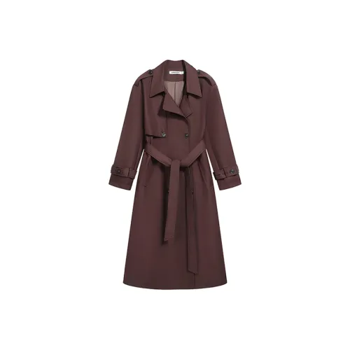 ZHIO Красный Коричневый Женский Тренч