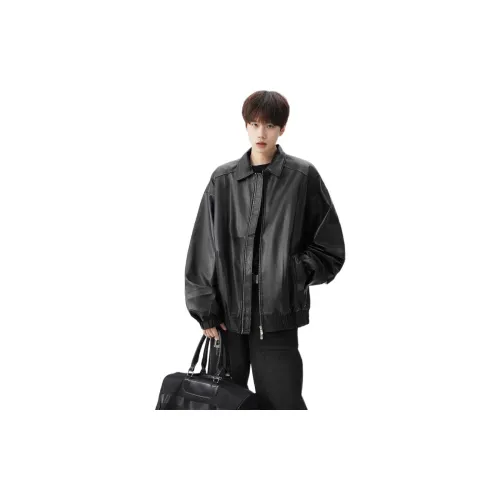 TUOFEI Черный Унисекс Кожаные куртки