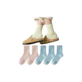 [5 пар шерсти носки] 2 розовые, 3 синие