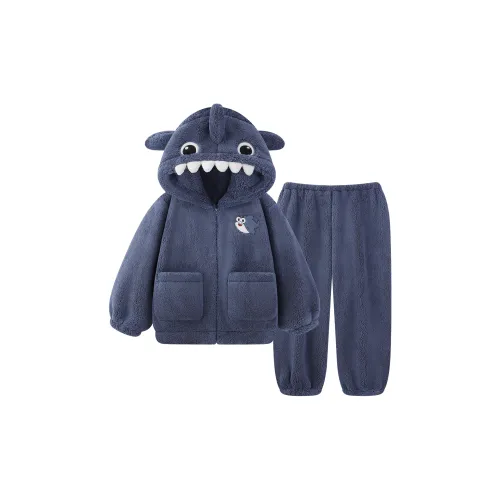 XIAOLIZI Shark Двухкомпонентный комплект [С капюшоном длинные рукава + флисовые штаны] Мужской пижамный комплект