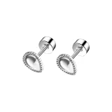 Серьги-гвоздики из стерлингового серебра в форме капли воды (1 пара)