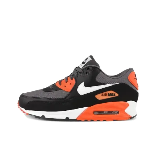 Nike Air Max 90 Амортизация Износостойкий Низкий Топ Повседневная Обувь Мужская Черная и Оранжевая