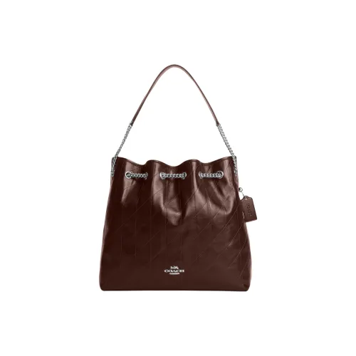 COACH Коровья кожа Мешок для мусора Сумка на плечо Большая Женская Кленовый