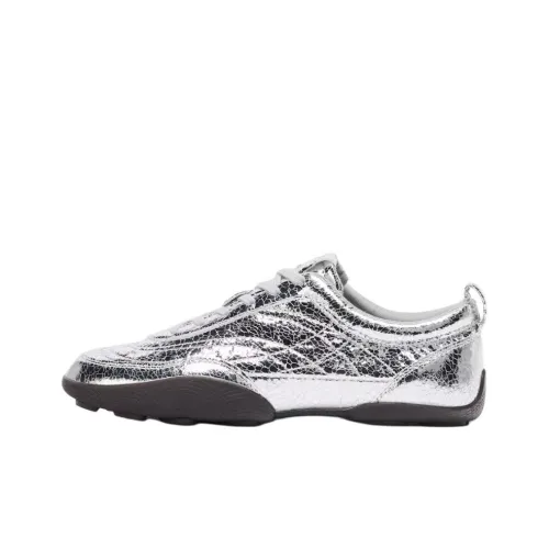 ZARA Низкий топ Повседневная обувь Женская серебряная