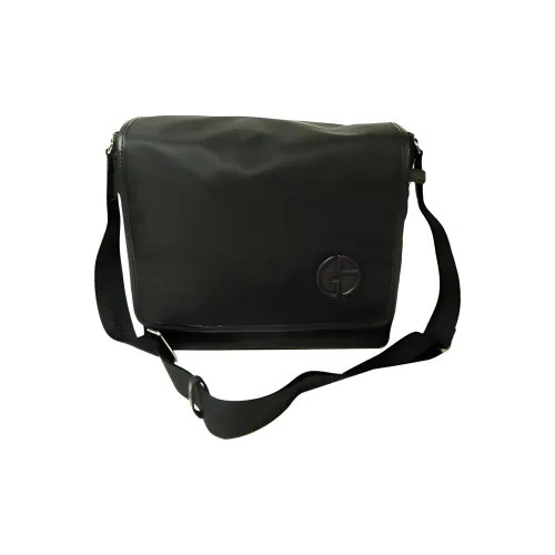 GIORGIO ARMANI Nylon Messenger Bag Shoulder Bag Men's Black
