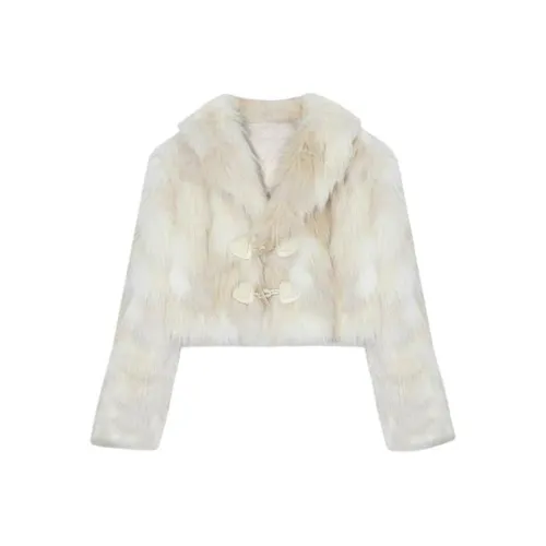 TIBINB Абрикосовый Желтый Женские Меховые изделия