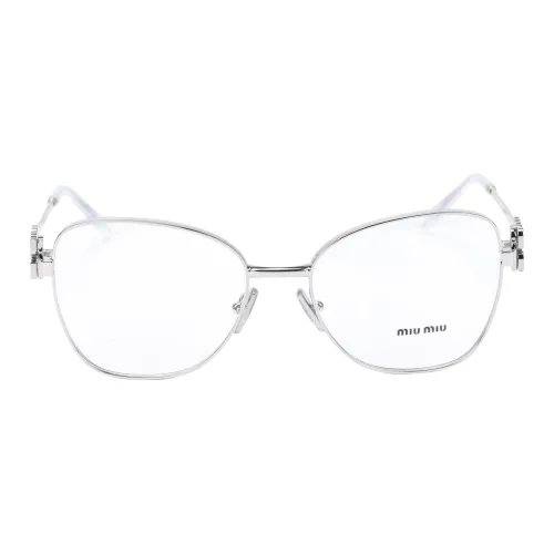 MIU MIU Оправы для очков с нерегулярной формой Женские Серебряные