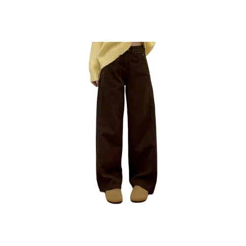 LEONBINNO Кофейный Унисекс Джинсы