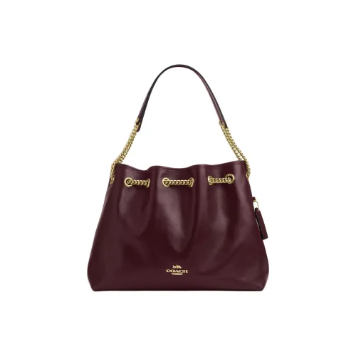 COACH Сумка из коровьей кожи сумка через плечо большая женская бордового цвета