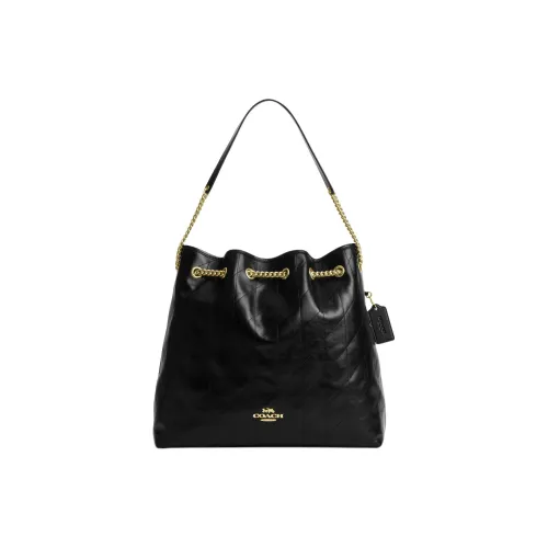 COACH Сумка из коровьей кожи сумка через плечо большая женская черная