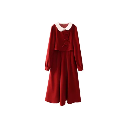 GRAYISMOON Длинное платье с длинными рукавами женское