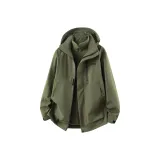 Армейский зеленый [Однослойное пальто + с флисовой подкладкой]