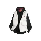 Белый жилет + черный флисовый свитшот