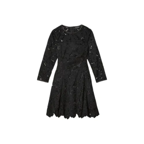 Kate Spade Fw25 Длинное Платье с Длинными Рукавами Женское Черное