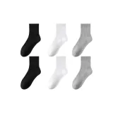 6 пачек (2 белых / 2 черных / 2 серых / носки без рисунка)
