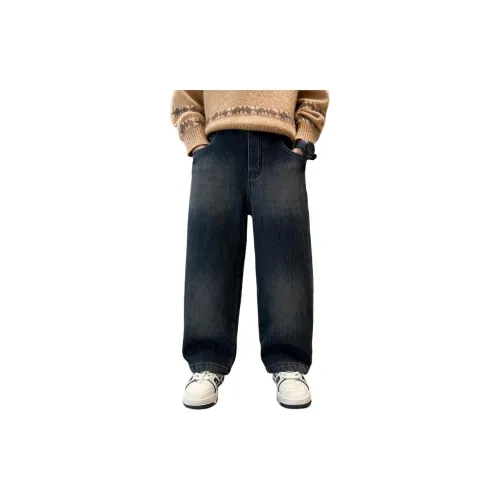 ЮЙЧЖАОЛИНЬ Синий Серый Флис С подкладкой MF6170 Школьный возраст Джинсы