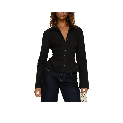 PRINCESS POLLY Liesel Shirred LONG SLEEVE TOP Рубашка Женские