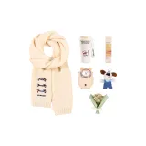 Шарф + Кофейная чашка + Грелка для рук + Крем для рук + Украшение + Букет + Коробка