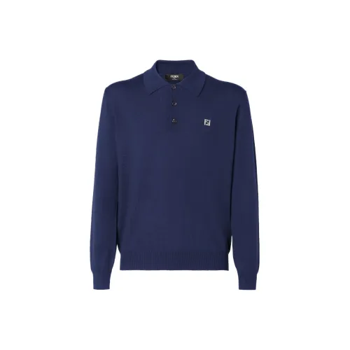 FENDI Темно-синий Мужская Рубашка Поло