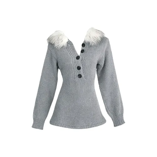 QIAOMONVHAI Серый Женский Трикотаж