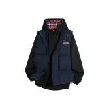 Темно-синий синий жилет + черный флисовый свитшот