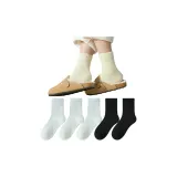 [5 пачек шерстяных носков] 3 белых, 2 черных