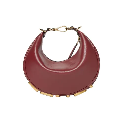 FENDI Fendigraphy Телячья кожа Сумка Мини Женская Бордовый Красный